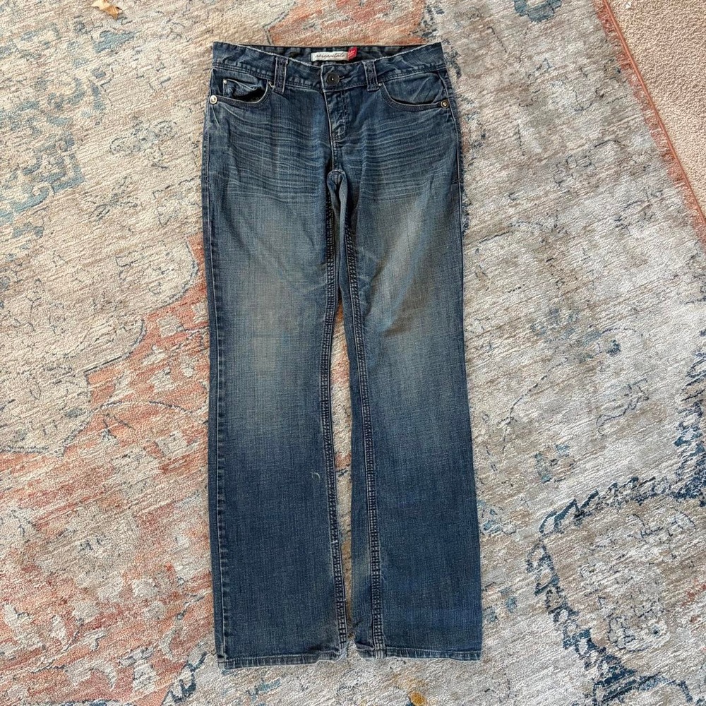 Aeropostale Chelsea Bootcut Jeans Womens 7/8 Blue Dark Wash Low Rise Y2K Flare